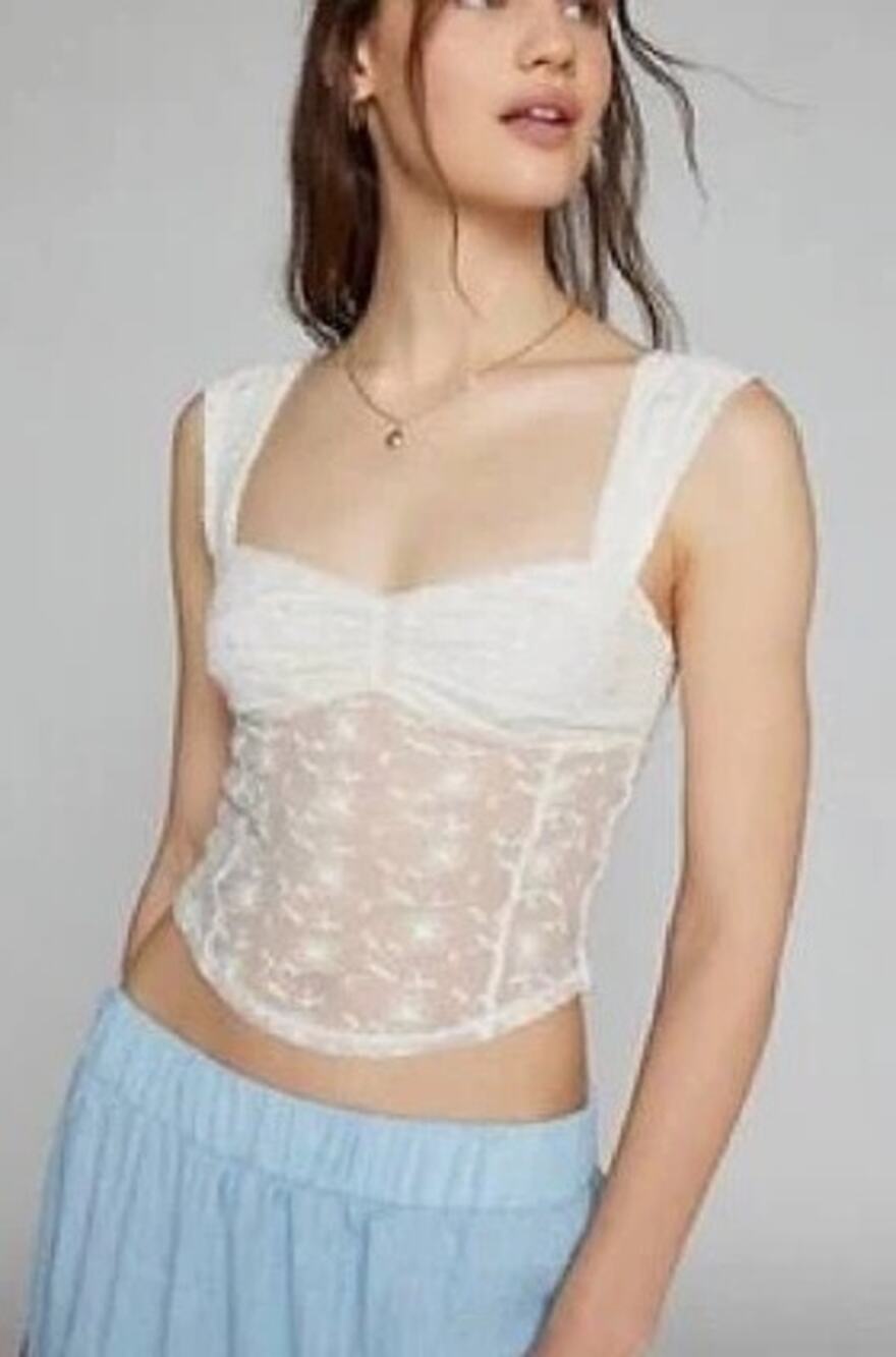 Kimchi Blue Stacia Sheer Lace Tank Top